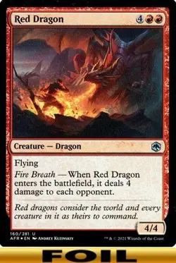 1x - Red Dragon - FOIL - Forgotten Realms - UC NM MTG - Image 1