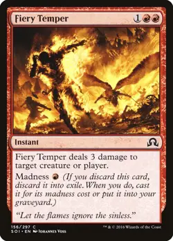 MTG Magic the Gathering Fiery Temper (156/356) Shadows over Innistrad NM - Image 1