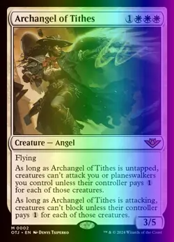 MTG Archangel of Tithes (2/441) Outlaws of Thunder Junction LP FOIL - Image 1
