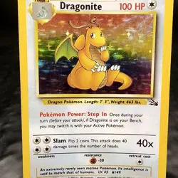 Dragonite Holo 4/62 Fossil Set+WOTC+Pokemon Card+TCG+Unlimited+Vintage 1999 - Image 1