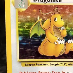 Dragonite Holo 4/62 Fossil Set+WOTC+Pokemon Card+TCG+Unlimited+Vintage 1999 - Image 2