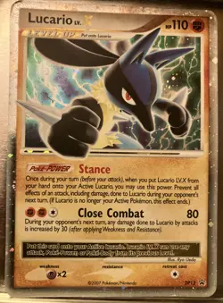 Pokemon 2007 TCG Lucario LV X Promo DP12 Promos Holo (Random tape,no rips there) - Image 2