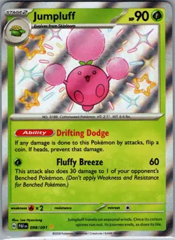 Jumpluff 098/091 - Pokemon TCG SV: Paldean Fates - Baby Shiny Rare (NM) - Image 1