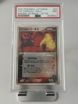 2003 Magma's Torkoal Holo 021/080 1st Ed Magma vs Aqua Japanese Pokemon PSA 9 - Image 1