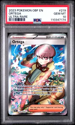 2023 Pokemon OBF EN Ortega Trainer Ultra Rare 219 - PSA 10 GEM MINT - Image 1