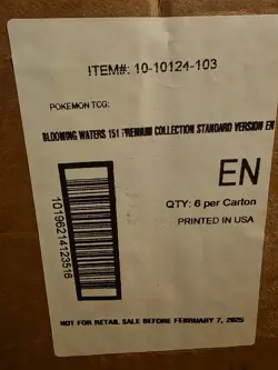 (Lot 6x = Case)‼ Pokemon 151 Blooming Waters Premium Collection Box Sealed READ - Image 3