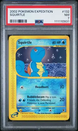 2002 Pokemon Expedition, Squirtle #132, NM PSA 7 - Image 1