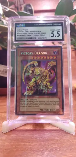 Victory Dragon Yu-Gi-Oh! 2007 JUMP-EN011 Shonen Secret Rare CGC 5.5 EXCELLENT+ - Image 1