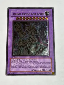 YUGIOH EURO Ultimate Ancient Gear Golem LODT-EN043 Ultimate Rare 1st Edition LP - Image 1
