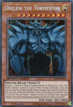 Lightly Played, English Yu Gi Oh Obelisk the Tormentor - SBCB-EN202 - Secret Rar - Image 1