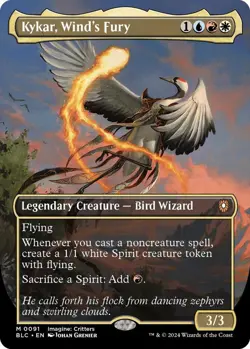BLOOMBURROW - Kykar, Wind's Fury (Borderless) - Commander: Bloomburrow (BLC) - Image 1