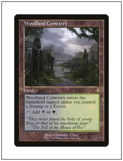 1x Woodland Cemetery, Retro Frame, Dominaria Remastered, Magic MTG NM - Image 1
