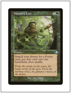 1x Nature's Lore, Retro Frame, Dominaria Remastered, Magic MTG NM - Image 1