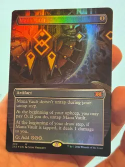 1X FOIL Mana Vault BORDERLESS MINT MTG Magic 2X2 Double Masters Commander CEDH - Image 2