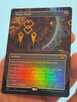 1X FOIL Mana Vault BORDERLESS MINT MTG Magic 2X2 Double Masters Commander CEDH - Image 3
