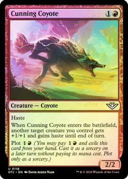 Cunning Coyote (0118) - Outlaws of Thunder Junction - Uncommon (Foil) - Image 1