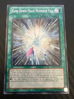 Yugioh Rank-Down-Magic Numeron Fall LVAL-EN060 Rare Unlimited Edition VLP - Image 1