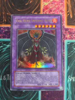 Yu-Gi-Oh! Evil HERO Inferno Wing GLAS-EN038 Unlimited Ultra Rare NM - Image 1