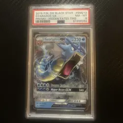 Pokemon TCG Gyarados GX SM212 Sun & Moon Black Star Promo Card PSA 8 Graded - Image 1