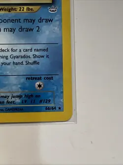 Pokemon TCG Shining Magikarp Neo Revelation Holo Card 66/64 - Image 3