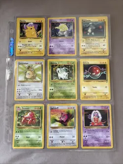 Lot Of 9 1999-2000 Vintage Pokemon Cards In Binder Sheet - Image 1