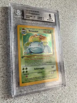 BGS6 Ex-Mt 15 VENUSAUR Holo Italiano SET BASE 1st Ed. Pokemon Card - Image 3