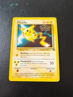 Pokemon TCG Pikachu Blackstar Promo Card 4 the First Movie LP/MP - Image 1