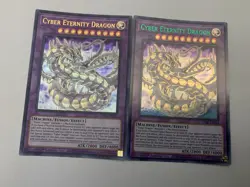 Yugioh - (2) Cyber Eternity Dragon - Ultra Rare/green- 1st Edition Card - Image 1
