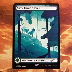 MTG Full Art Snow-Covered Forest (1477) Secret Lair Paradise Frost NM Rare!! - Image 1