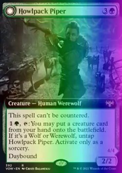 MTG Magic the Gathering Howlpack Piper (392/596) Innistrad Crimson Vow NM FOIL - Image 1