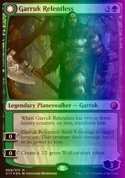 MTG Magic the Gathering Garruk Relentless (9/29) FTV Transformed LP FOIL - Image 1