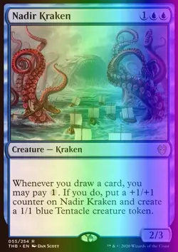 MTG Magic the Gathering Nadir Kraken (55/412) Theros Beyond Death NM FOIL - Image 1