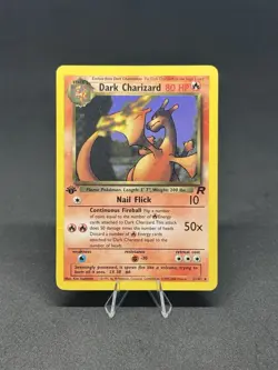 1st Edition Dark Charizard 21/82 Team Rocket WoTC Pokemon Card Rare HP - Image 1