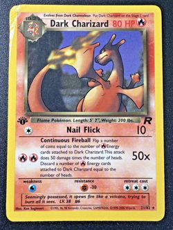 1st Edition Dark Charizard 21/82 Team Rocket WoTC Pokemon Card Rare HP - Image 1