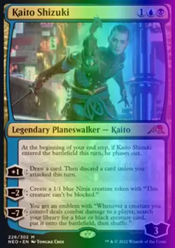 MTG Magic the Gathering Kaito Shizuki (226/606) Kamigawa Neon Dynasty NM FOIL - Image 1