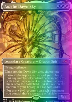 MTG Magic the Gathering Ao, the Dawn Sky (406/606) Kamigawa Neon Dynasty LP FOIL - Image 1