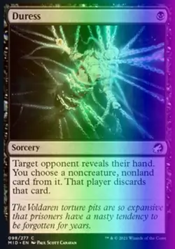 MTG Magic the Gathering Duress (98/553) Innistrad Midnight Hunt NM FOIL - Image 1