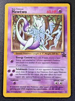 Mewtwo Wizards Promo 12 WoTC 2000 Nintendo Power Magazine Pokemon Card Rare MP - Image 1