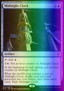 MTG Magic the Gathering Midnight Clock (54/533) Throne of Eldraine LP FOIL - Image 1