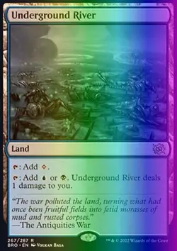 MTG Magic the Gathering Underground River (267/416) The Brothers' War NM FOIL - Image 1