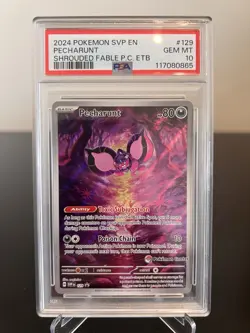 PSA 10 Pecharunt SVP129 Pokemon Center Exclusive ETB Promo Card (Shrouded Fable) - Image 1