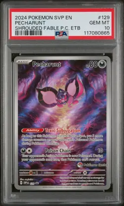 PSA 10 Pecharunt SVP129 Pokemon Center Exclusive ETB Promo Card (Shrouded Fable) - Image 3