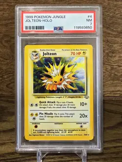 PSA 7 NM Jolteon Jungle 4/64 Pokemon TCG Card Holo Rare WOTC Vintage 1999 - Image 1