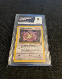Team Rocket’s Meowth Black Start Promo Ace 9 Pokemon Card - Image 1