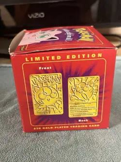 Pokemon Jigglypuff Limited Edition 23k Gold Plated Trading Card Pokeball Sealed - Image 2