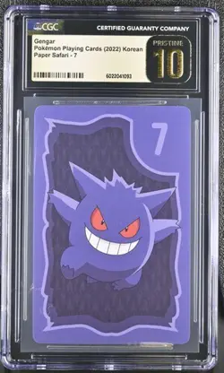 CGC 10 PRISTINE KOREAN POKEMON GENGAR 2022 PAPER SAFARI 7 PLAYING CARD 622B - Image 1