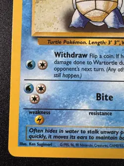 Gold W Wartortle 63/130 Magazine Promo Base Set 2 Pokemon Card Rare MP - Image 5