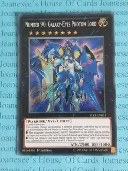 Number 90: Galaxy-Eyes Photon Lord BLRR-EN033 Secret Rare Yu-Gi-Oh Card 1st NM - Image 1