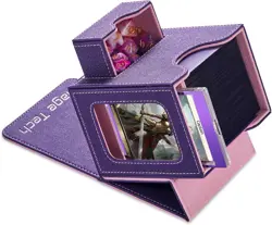 Faux Leather MTG Deck Box with Magnetic Closure - 100 Card Capacity & Dice Tray - Image 3
