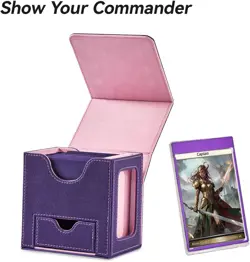 Faux Leather MTG Deck Box with Magnetic Closure - 100 Card Capacity & Dice Tray - Image 4